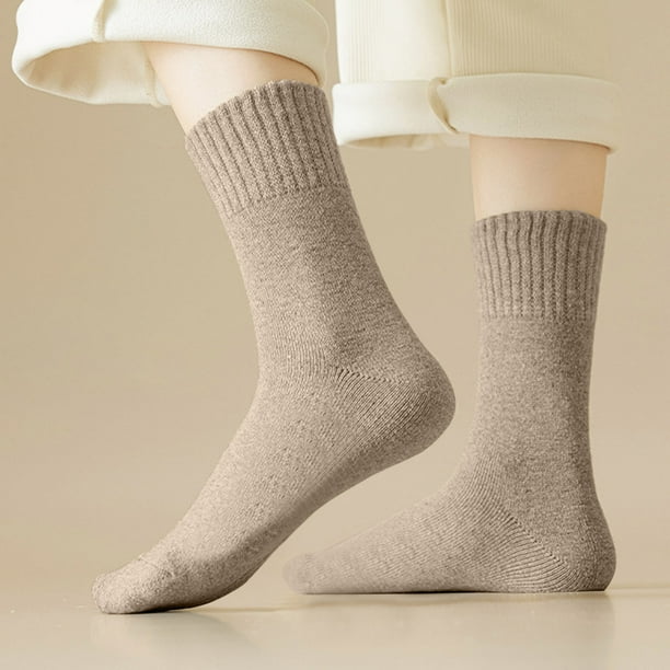 Calcetines de invierno para mujer, calcetines de tubo medio con forro polar para mayor calidez y protección contra el frío, calcetines de forro polar, calcetines de algodón para mujer