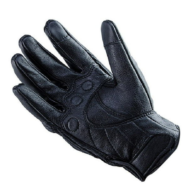 UPOUART Guantes Negros De Cuero Para Motociclismo Protección Contra Impactos Y Uso En Pantallas Táctiles