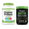 Orgain - Organic Vegan, Non-GMO Plant Based Protein Powder - Sweet Vanilla Bean (2.03 LB) + Keto Protein Powder - Chocolate (0.97 LB)