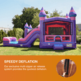 thumbnail image 4 of JumpOrange Commercial Grade Inflatable Bouncer with Dual Slide, for Adults and Kids, Wet Dry Use, Includes Heavy Duty Blower, Stakes and Storage, Blowup Playset, Princess Pink Purple, 4 of 9