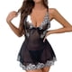 thumbnail image 1 of Gibobby Lencería de encaje Día de San Valentín Camisón de encaje en contraste Vestido sexy para dormir con escote en V profundo y espalda descubierta Ropa para dormir par(Negro, G), 1 of 5