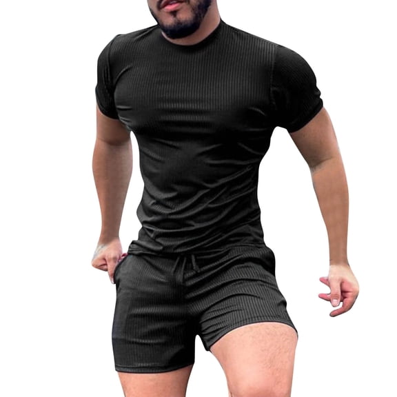 Vedolay Short Sets Men 2 Piece Outfit Men's Polo Shirt and Shorts Set Summer Outfits Fashion Short Sleeve Polo Suit for Men,Khaki L