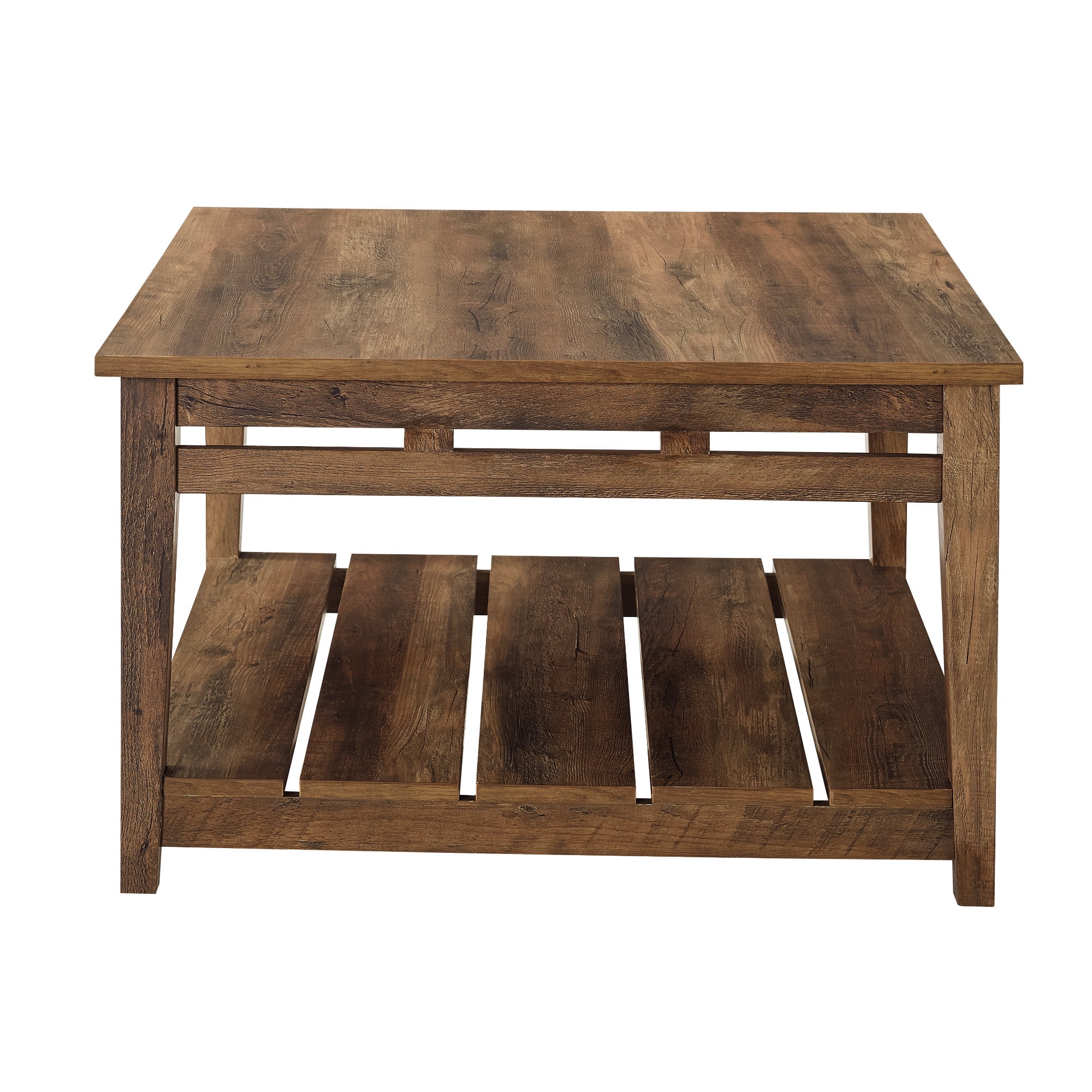 Manor Park Farmhouse Plank Style Coffee Table, Barnwood