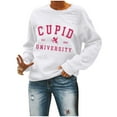 thumbnail image 5 of Women's Casual Long Sleeve Tops Cute Printed Round Neck Cozy Loose Pullover Sweatshirts for Spring Valentine's Gift(White,M), 5 of 5