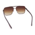 thumbnail image 4 of Mens Luxury Fashion Rectangle Mobster Chic Designer Metal Rim Sunglasses All Brown, 4 of 4