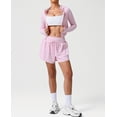 thumbnail image 7 of PISONIC Workout Sets for Women 2 Piece Long Sleeve Zip Up Jacket, High Waisted Yoga Shorts Gym Workout Sets, 7 of 7