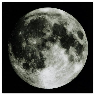 Empire Art Direct   Full Moon  Frameless Free Floating Tempered Glass Panel Graphic Wall Art