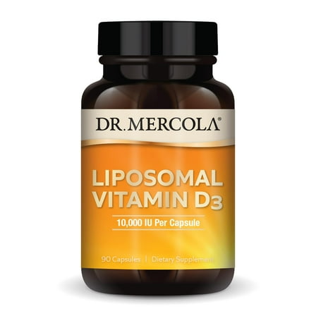 Dr. Mercola Liposomal Vitamin D3, 10,000 IU Per Serving, 90 Servings (90 Capsules), Dietary Supplement, Supports Immune and Bone Health, Non GMO