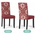 thumbnail image 3 of Chair Covers Set of 4, Sage Green Ethnic Style, Removable Stretchable Parsons Chair Slipcovers Protector for Dining Room, Retro Boho Floral, 3 of 6