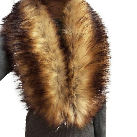 Faux Fur Collar Shawl, Baberdicy Women's Faux Plush Collar Scarf Wrap Cold Winter Warmer Women's Neck Warmer Scarf Wrap Neck Clothing Accessories Fur Collar