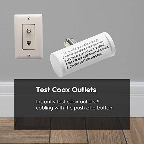 Hitron Coaxial (Coax) Cable Tester | Accurately Detects Valid Signals on Coaxial Cable | One-Push Test | Coax Outlet Testing Tool | Single Pack | Model # DSS-01