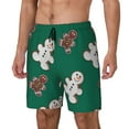 thumbnail image 2 of Balery Gingerbread Snowman Cookies Mens Swim Trunks Swim Shorts for Men Quick Dry Inseam Beach Shorts with Compression Liner Pocket-XX-Large, 2 of 9