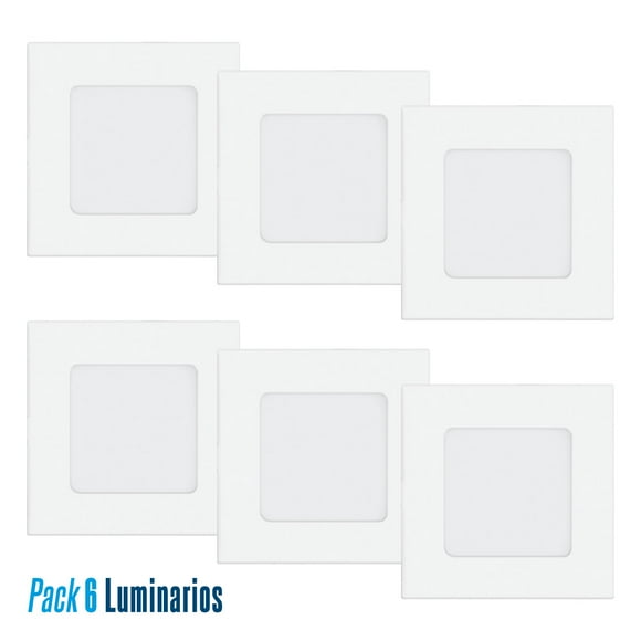 Pack 6 Luminarios Empotrables Aksi Led Eco 12w Luz Cálida