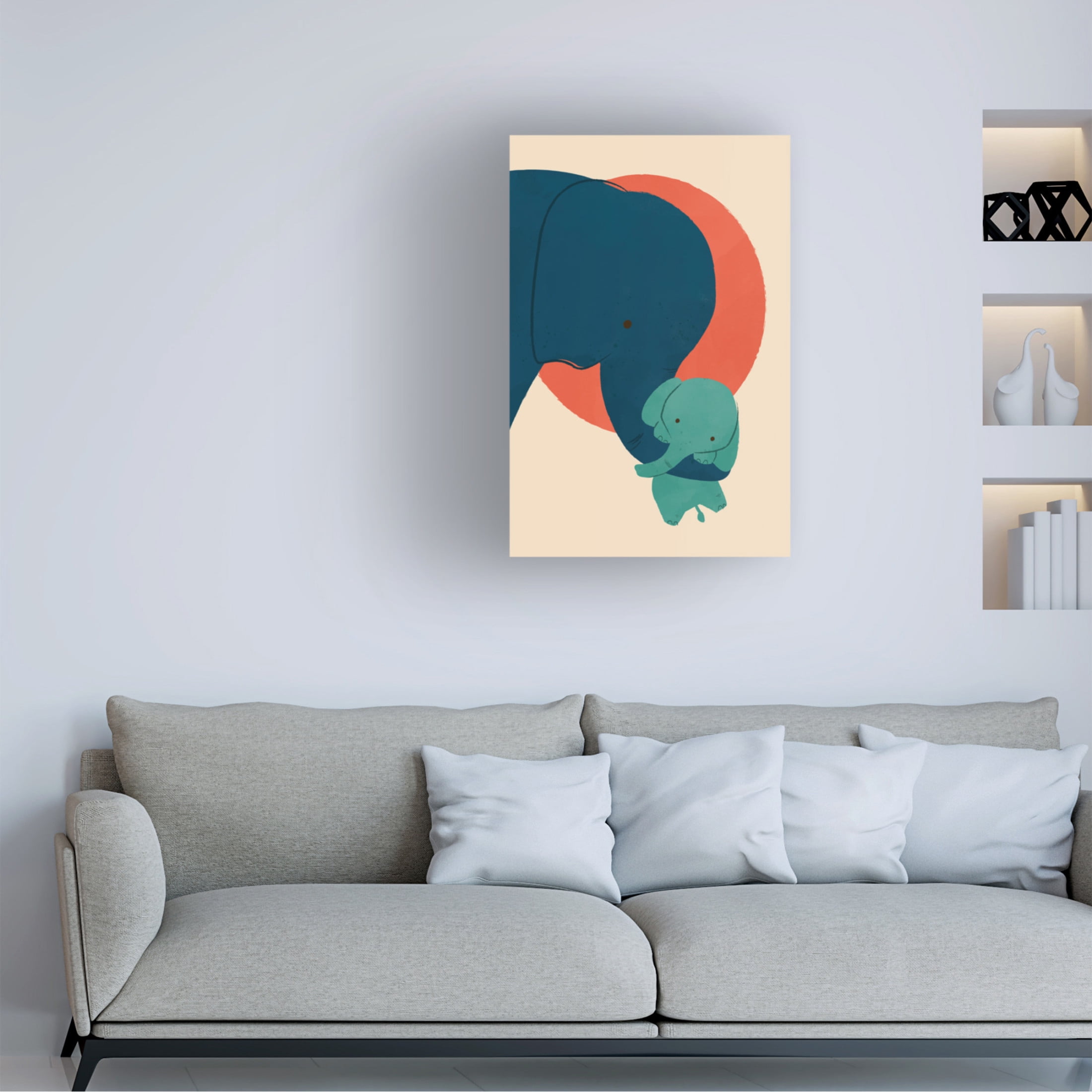 Canvas Wall Art - Jay Fleck 'Baby Elephant 2' Wall Art for Living Room, Bedroom, or Office Décor by Trademark Fine Art - 12 x 19 Inches
