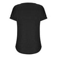 thumbnail image 4 of WIZUTIZ T Shirts for Women Holiday Saving Cotton Linen Tshirt Short Sleeve Plus Size Cotton Blend Solid Blouse Cotton Soft V-Neck Tee Oversize Athletic Tshirts Work Out Fashion Ladies T-shirt Black, 4 of 5