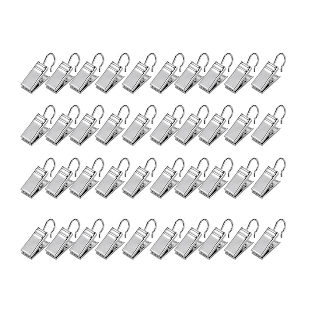 MasteelfCA 50Pcs Shower Curtain Hooks Iron Metal Hooks Bath Curtain Hanging Rings