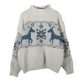 thumbnail image 4 of Pull de Noël pour Femmes Cardigan Chaud Imprimé Col Rond Blouse Tricotée Décontractée Mi-Longue Fermeture Tricotée Mode, 4 of 7