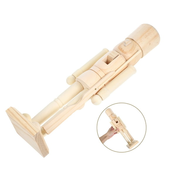 IBASETOY Practical Light Brown Unfinished Nutcracker Ornament with Wear Resistant Texture for Decorating