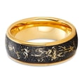 thumbnail image 2 of Meteorite Tungsten Wedding Ring,Yellow Gold Tungsten Ring,Engagement Ring,Anniversary Ring, 2 of 4