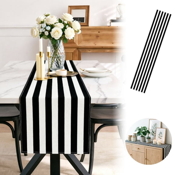 Cabana Striped Table Runner 33x180cm For Birthday Party Dining Room Home Kitchen Decor