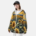 thumbnail image 3 of Fotbe Starry Sky Moon Sunflower Chaqueta con Protección Solar UPF 50+ para Hombre y Mujer, Camisa con Capucha y Bolsillos-Medium, 3 of 7