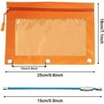 thumbnail image 5 of 6 Pack Zippered Binder Pencil Case, YuCool 6 Color Pencil Pouch Holders with 6 Zipper Pulls 3 Rivet Enforced, 5 of 5