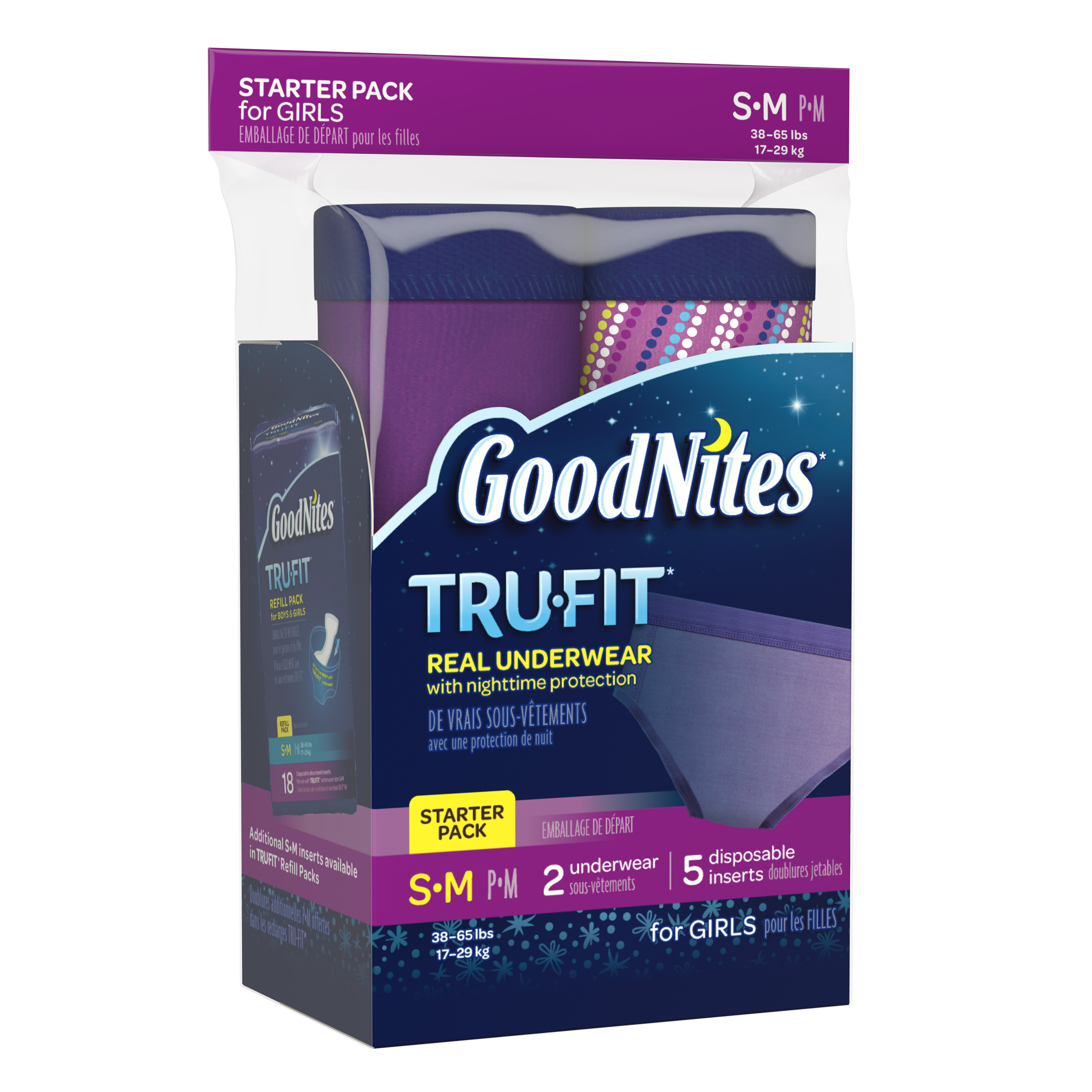 GoodNites Tru-Fit Bedwetting Underwear with Nighttime Protection Starter Pack for Girls, S/M, 7ct - image 4 of 6