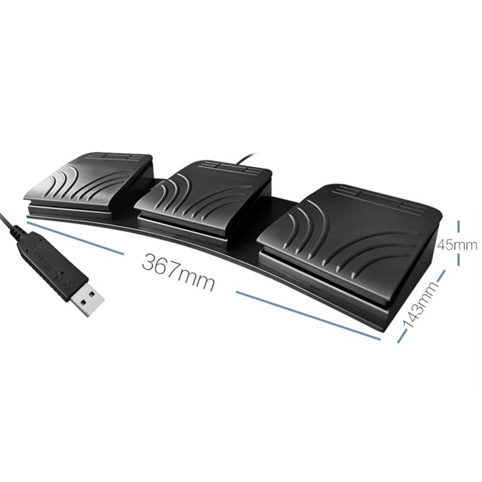 USB Three Foot Switch Combination Key Computer Keyboard Shortcut Key PC Game Foot Pedal for Keyboard PC Laptop