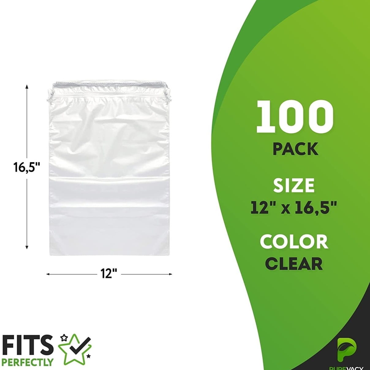 Travel Shoe Bags 12" x 16.5" in Bulk. Pack of 1000 Clear Pla