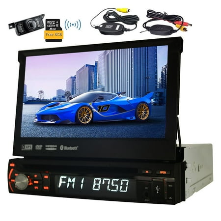 Eincar 7inch Wince Car Radio Stereo Sing 1 Din Autoradio Receiver Bluetooth GPS Navigation Aux Subwoofer FM AM RDS Car entertainment Windows system Headunit Car DVD Player +Free 8GB Map +Free Backup