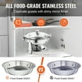 thumbnail image 3 of VEVOR Ensemble de Buffet à Réchaud, 4 qt 2 Pack, Chafer en Acier Inoxydable avec 2 Casseroles Taille Complète, Réchauffeur de Restauration Rond avec Couvercle en Verre Ventilé Support de Carburant Crochet Cuillère, pour au Moins 4 Personnes, 3 of 9