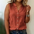 thumbnail image 5 of Dvprdro Womens Cotton Linen V Neck Sleeveless Button Front Shirts Casual Cardigan Blouses, 5 of 6