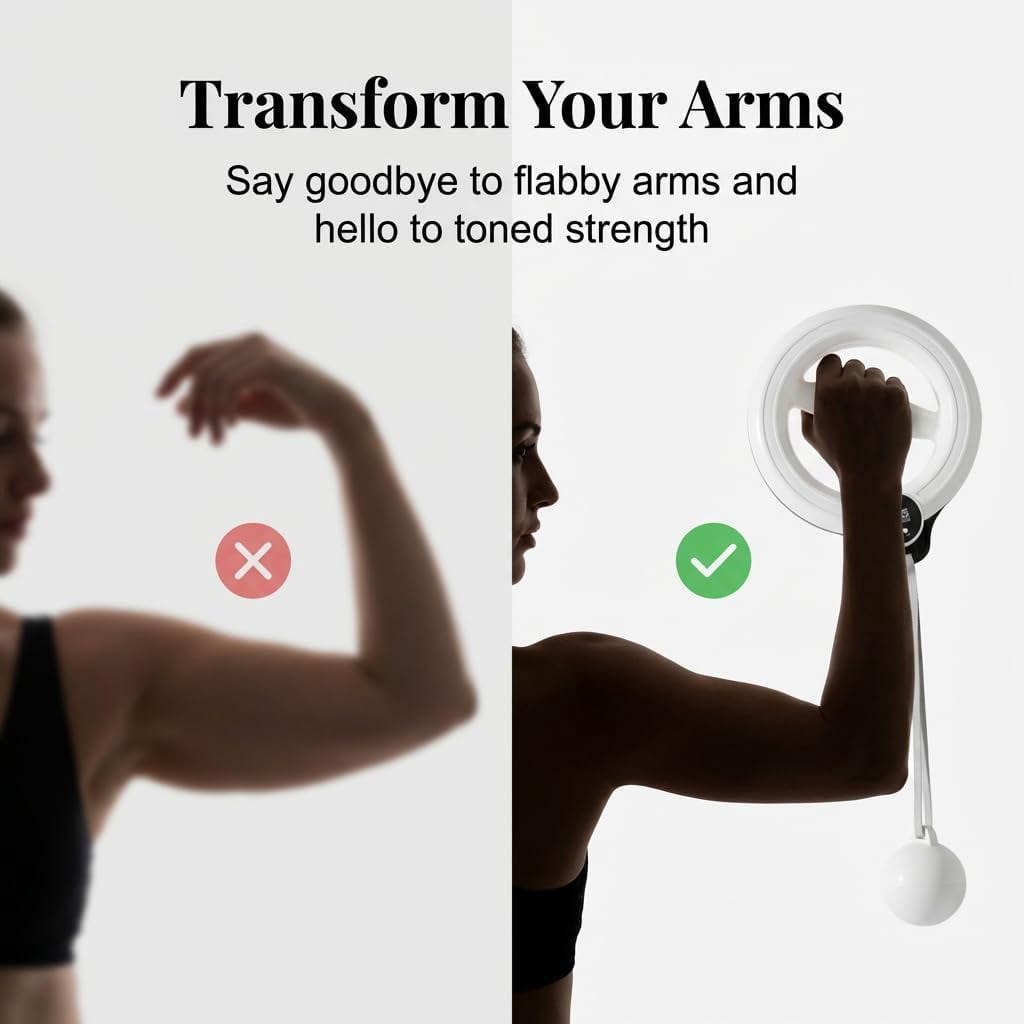 Arm Workout for Women and Men, 360° Hand-Crank Forearm Trainer, Shoulders and Arm Muscle Training Fitness Equipment, Chest Trainer and Forearm and Wrist Hand Exerciser, Home Workout Equipment