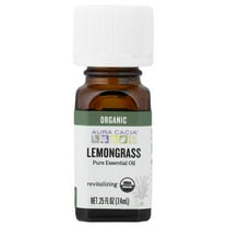 Aura Cacia Organic Pure Essential Oil, Lemongrass, 0.25 fl oz (7.4 ml)