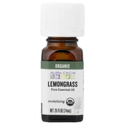 Aura Cacia Organic Pure Essential Oil, Lemongrass, 0.25 fl oz (7.4 ml)