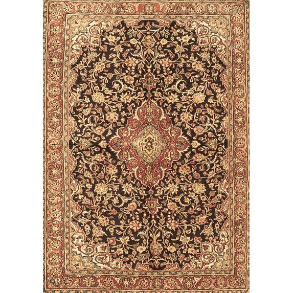 Ahgly Company Indoor Rectangle Medallion Brown Traditional Area Rugs, 2' x 3'