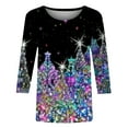 Clearance Ladies Summer Tops ZVAVZ Women Christmas Cute Shirts 3/4