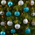 thumbnail image 2 of Nearly Natural Holiday Shatterproof, 101 Count Christmas Tree Ornament Set, 60mm with Re-Useable Tube-Color:Blue, 2 of 4