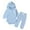 Blue, variant on FRSASU Kids Pants ,Newborn Infant Baby Long Sleeve Solid Hoodie Romper Bodysuit Tops Pants Set
