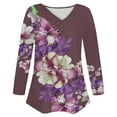 thumbnail image 4 of Utoimkio Long Sleeve Tunic Tops for Women Plus Size V Neck Casual Floral Print Shirts Loose Fit Lightweight Tee Blouses for Women, 4 of 4