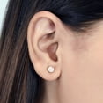 thumbnail image 2 of Dazzlingrock Collection Round White Diamond Cluster Circle Screwback Stud Earrings for Women (0.10 ctw, Color I-J, Clarity I1-I2) in 18K Yellow Gold, 2 of 6