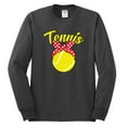 thumbnail image 2 of Wild Bobby, Tennis Mom Cute Bow Ribbon Tennis Ball, Mother's Day, Men Long Sleeve Shirt, Charcoal, 2XL, 2 of 3