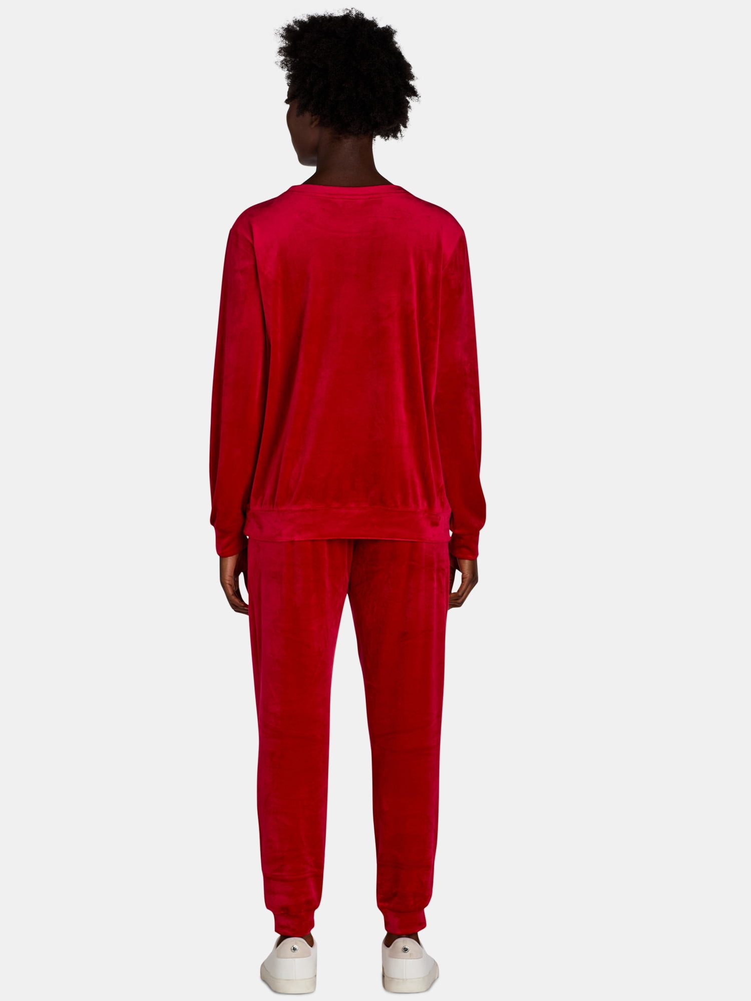 Time and Tru Women's Velour Top and Pants Set, 2-Piece, Sizes S-XXL