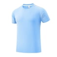 thumbnail image 4 of PLHWHYQ Men's Crew Neck Moisture Wicking Workout Shirts, Lightweight Short Sleeve Athletic Running Gym Performance Activewear Tops Blue XL, 4 of 6