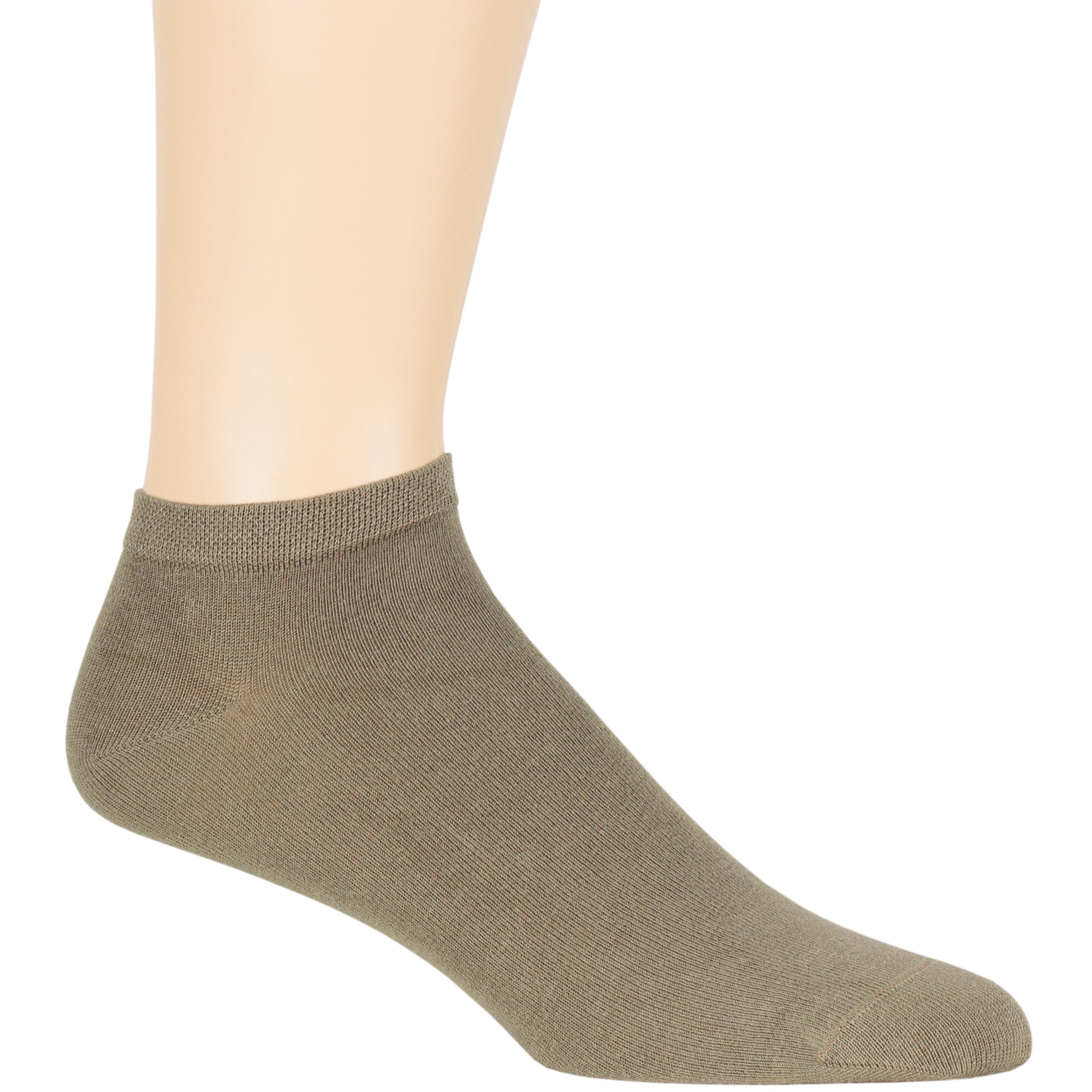 7BIGSTARS KINGDOM Men Bamboo Ankle Sock - 6 Pack - Thin Seamless Breathable Soft Solid Low Cut - Sock Size 10-13 Shoe 9-12 L Khaki