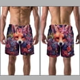 thumbnail image 3 of luoweisi Men's Beach Shorts Quick Dry Swim Trunks with Mesh Lining Flower Fox L, 3 of 5