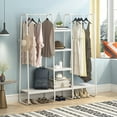 thumbnail image 4 of Freestanding Garment Rack, Clothes Rack with Double Rods and Storage Shelves, 4 of 7