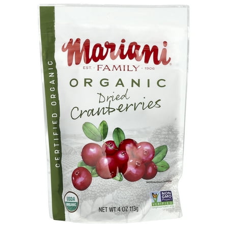 Mariani Dried Fruit Organic Dried Cranberries, 4 oz (113 g)