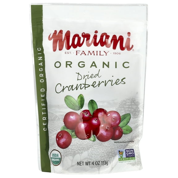 Mariani Dried Fruit Organic Dried Cranberries, 4 oz (113 g)