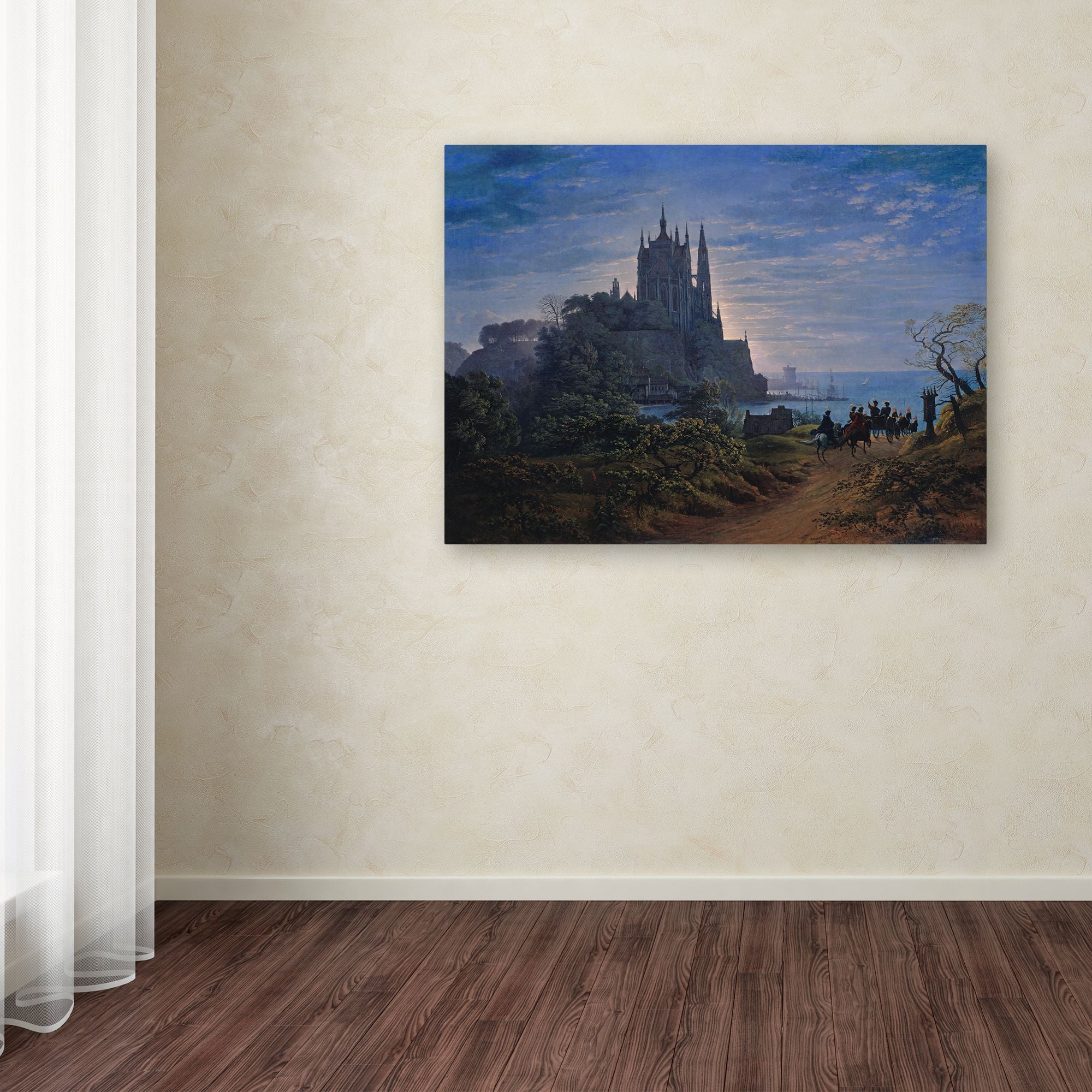 Trademark Fine Art 'Gothic Church On A Rock By The Sea' Canvas Art by Karl Schinkel